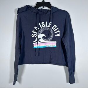 Lightweight gray cropped hoodie. Sea Isle City, New Jersey. Size Small